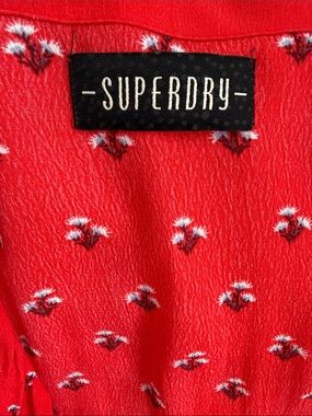 Superdry Red Floral Print Wrap Dress. Size US8.